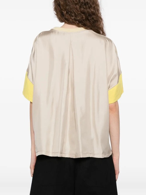 LOEWE logoed cotton and silk t-shirt - Yellow - zdjęcie produktu nr 2