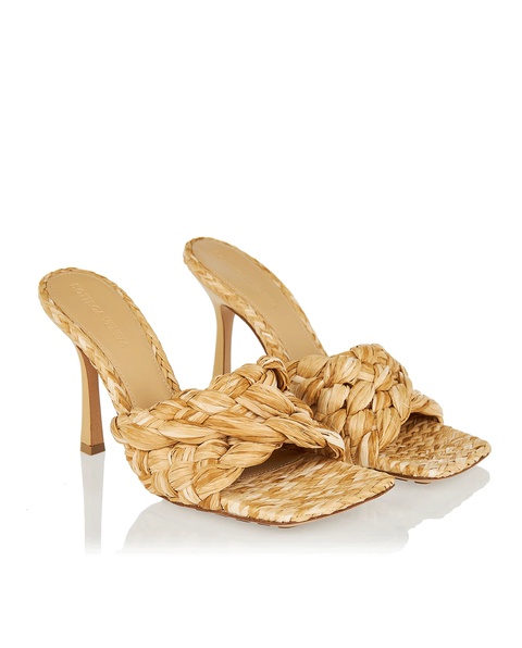 BOTTEGA VENETA - Beżowe sandały z plecionką Stretch - zdjęcie produktu nr 2