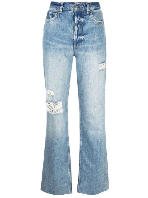 ANINE BING Olsen ripped straight-leg jeans - Blue - zdjęcie produktu nr 1