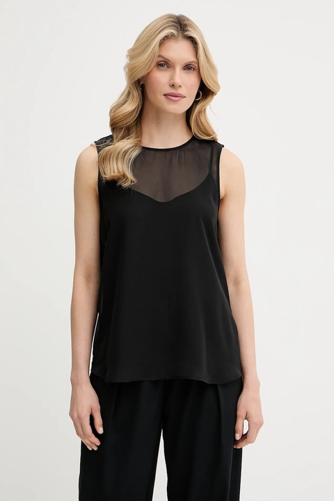 Calvin Klein top damska kolor czarny gładka LV044C178G - zdjęcie produktu nr 1