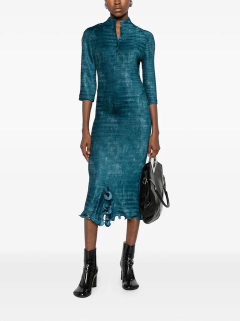 FENDI button ruffled midi dress - Blue - zdjęcie produktu nr 2