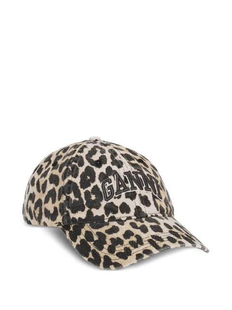 GANNI leopard-print cap - Neutrals - zdjęcie produktu nr 1