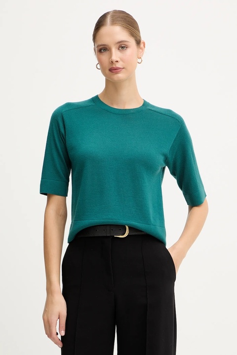 United Colors of Benetton sweter wełniany damskie kolor zielony lekki 11AHD10E6 - zdjęcie produktu nr 1