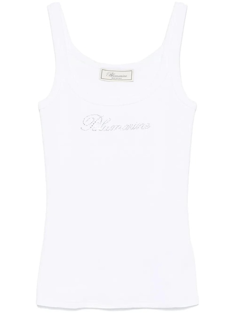 Blumarine logo-appliqué tank top - White - zdjęcie produktu nr 1