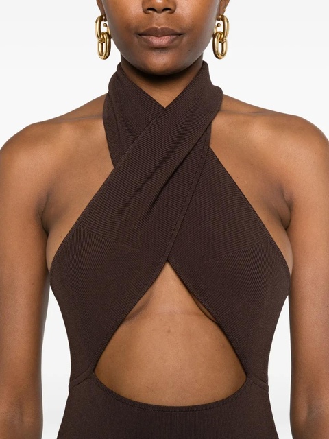 Christopher Esber Slope halter-neck maxi dress - Brown - zdjęcie produktu nr 2