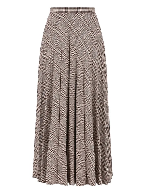 Saint Laurent pleated check-pattern maxi skirt - Neutrals - zdjęcie produktu nr 2
