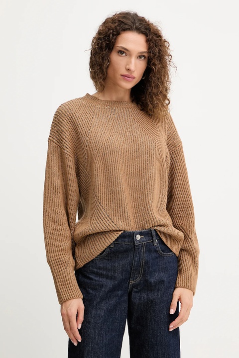 Twinset sweter z wełną damski kolor brązowy ciepły 252TT3461 - zdjęcie produktu nr 1
