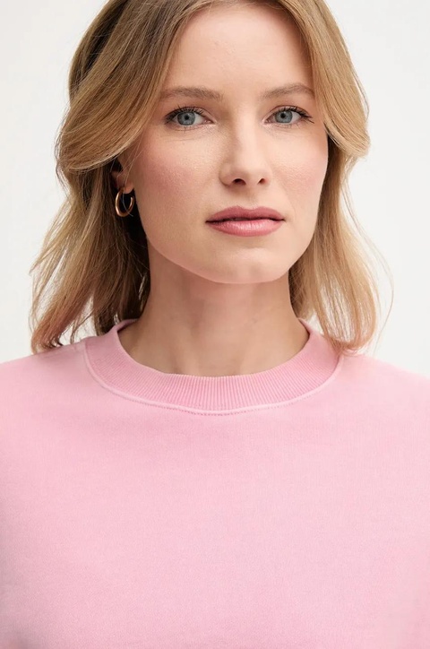 United Colors of Benetton bluza bawełniana damska kolor różowy gładka 39BLD109O - zdjęcie produktu nr 2