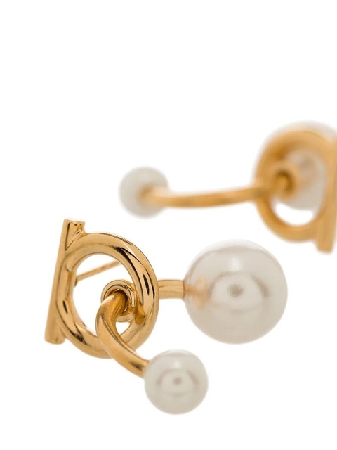 Ferragamo Gancini glass-pearl earrings - Gold - zdjęcie produktu nr 2