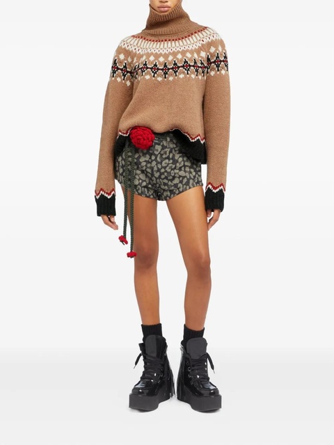 Alanui Sweet Winter fairisle turtleneck sweater - Brown - zdjęcie produktu nr 2