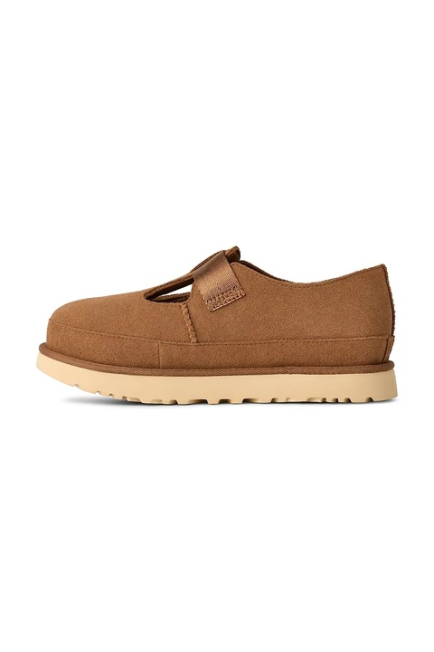 UGG półbuty zamszowe Goldenstar Mary Jane damskie kolor brązowy na platformie 1171506.CHE - zdjęcie produktu nr 2