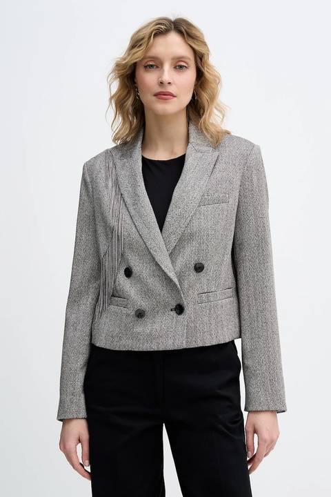 Sisley marynarka kolor czarny dwurzędowa 2D12LW03P - zdjęcie produktu nr 1