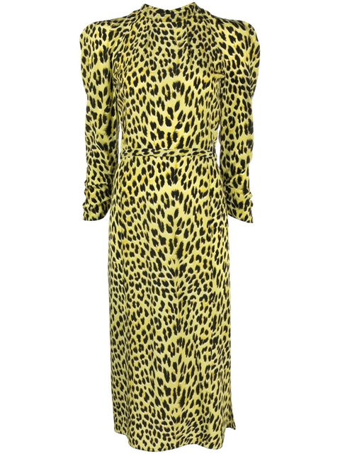 Zadig&Voltaire Racyl leopard-print silk midi dress - Yellow - zdjęcie produktu nr 1