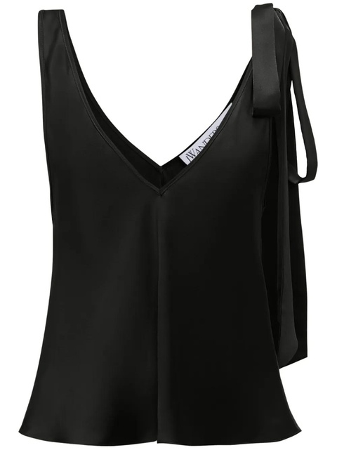 JW Anderson tie-shoulder silk vest top - Black - zdjęcie produktu nr 1