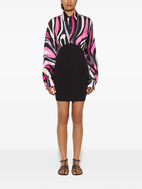 PUCCI Marmo-print shirt mini dress - Black - zdjęcie produktu nr 1