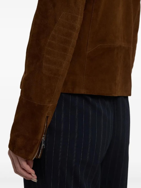 Lauren Ralph Lauren zip-up suede biker jacket - Brown - zdjęcie produktu nr 2