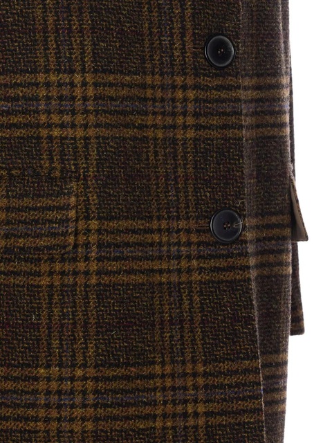 MARANT ÉTOILE checked V-neck wool single breasted coat - Brown - zdjęcie produktu nr 2
