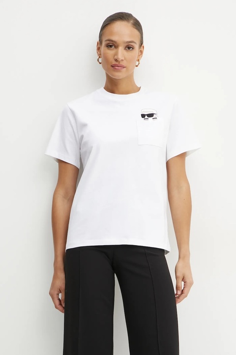 Karl Lagerfeld t-shirt bawełniany damski kolor biały A1W17100 - zdjęcie produktu nr 2