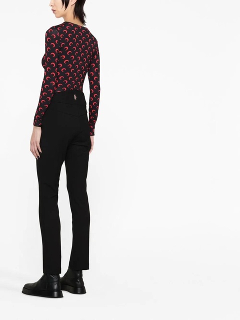 Moncler Grenoble logo-patch high-waisted trousers - Black - zdjęcie produktu nr 2