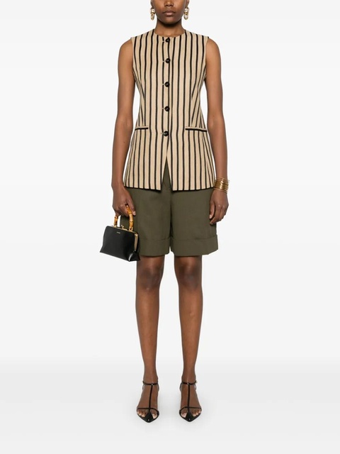 Jil Sander linen shorts - Green - zdjęcie produktu nr 2