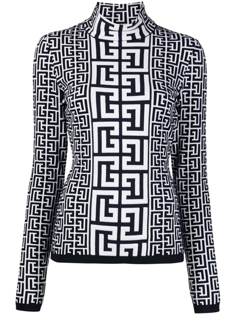 Balmain PB Monogram-pattern jumper - Black - zdjęcie produktu nr 1