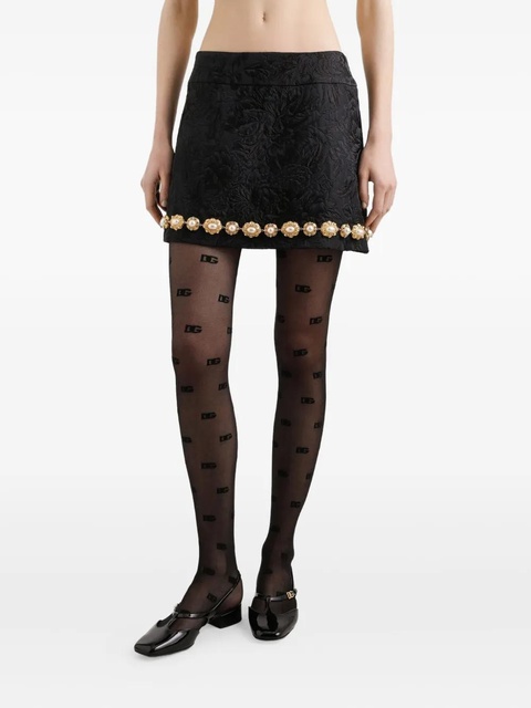 Dolce & Gabbana pearl-detailing mini skirt - Black - zdjęcie produktu nr 2