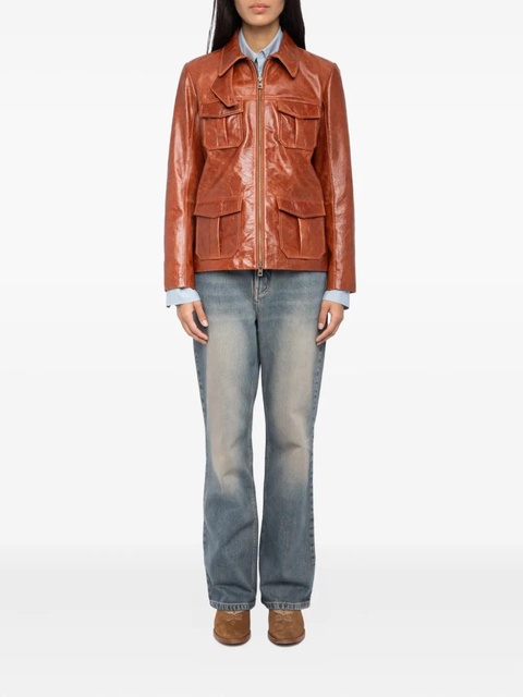 Zadig&Voltaire flap-pocket leather jacket - Brown - zdjęcie produktu nr 1