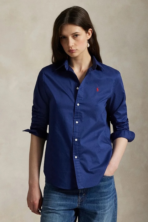 Polo Ralph Lauren koszula bawełniana damska kolor granatowy regular z kołnierzykiem klasycznym 211A92177 - zdjęcie produktu nr 1