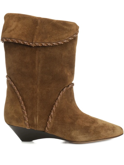 ISABEL MARANT 45mm braided-detail suede boots - Brown - zdjęcie produktu nr 1