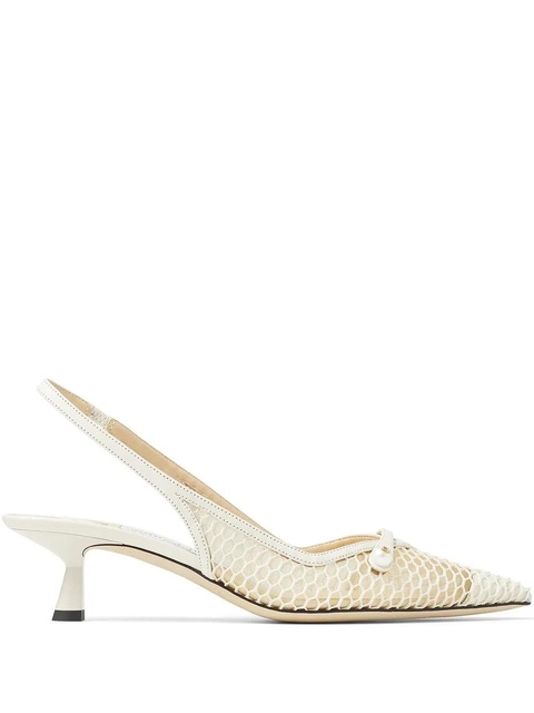 Jimmy Choo Amita 45mm slingback pumps - White - zdjęcie produktu nr 1