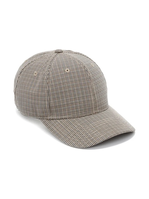 Victoria Beckham dogtooth check wool cap - Brown - zdjęcie produktu nr 1