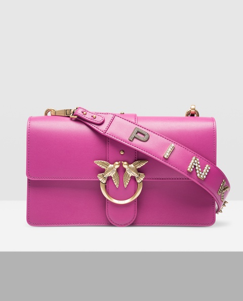 PINKO - Różowa torebka Classic Love Bag Ti Amo - zdjęcie produktu nr 1