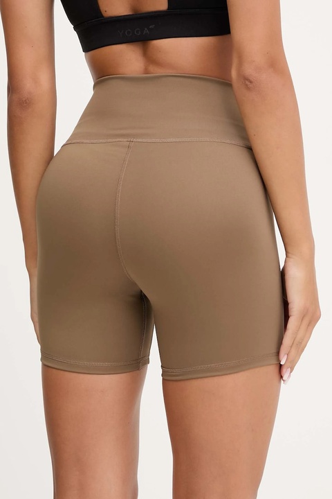 adidas by Stella McCartney szorty do jogi damskie kolor brązowy gładkie high waist KA0631 - zdjęcie produktu nr 2