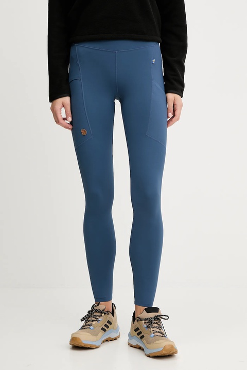 Fjallraven legginsy sportowe Abisko damskie kolor niebieski gładkie F84773-534 - zdjęcie produktu nr 1