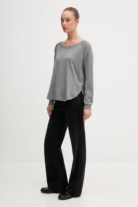 United Colors of Benetton sweter z dodatkiem wełny damski kolor szary lekki 1Y6SD10EG - zdjęcie produktu nr 2