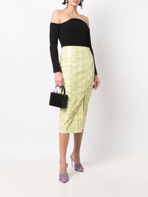 ROTATE BIRGER CHRISTENSEN snakeskin-print skirt - Yellow - zdjęcie produktu nr 2