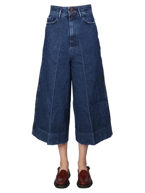 Alysi pockets cotton wide-leg jeans - Blue - zdjęcie produktu nr 1