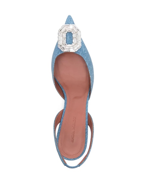 Amina Muaddi 60mm Camelia gem-embellished pumps - Blue - zdjęcie produktu nr 2
