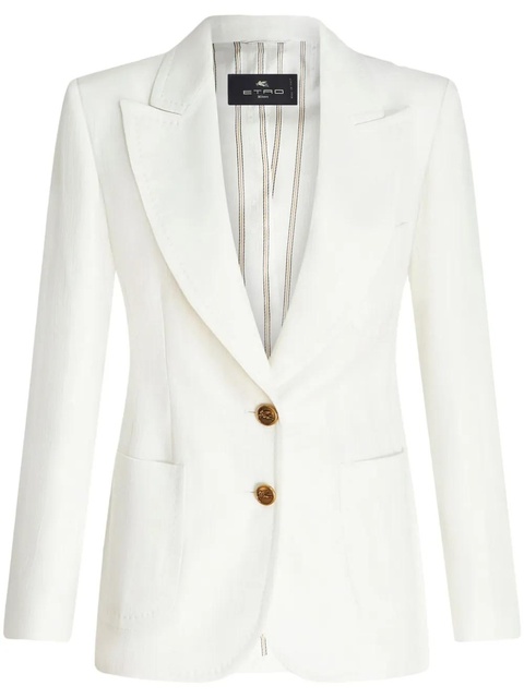 ETRO single-breasted slub blazer - White - zdjęcie produktu nr 1