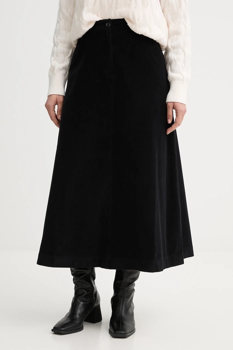 United Colors of Benetton spódnica bawełniana kolor czarny midi rozkloszowana 494BD0058 - zdjęcie produktu nr 1