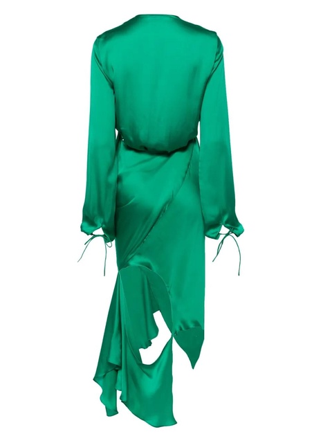 Acne Studios cut-out silk dress - Green - zdjęcie produktu nr 2