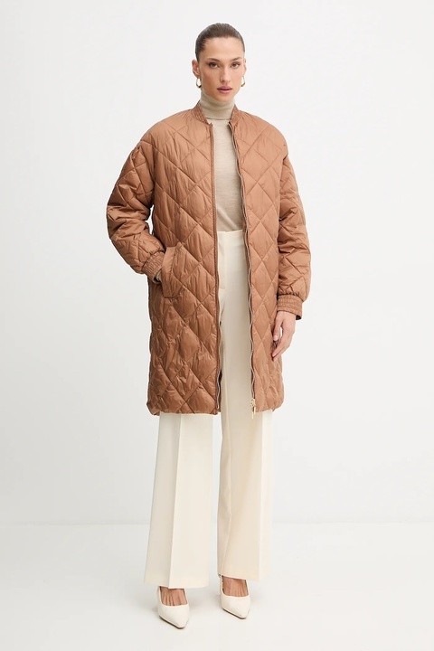 Twinset kurtka kolor brązowy przejściowa oversize 252TP2130 - zdjęcie produktu nr 2
