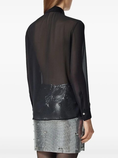 Versace Metal Mesh georgette shirt - Black - zdjęcie produktu nr 2
