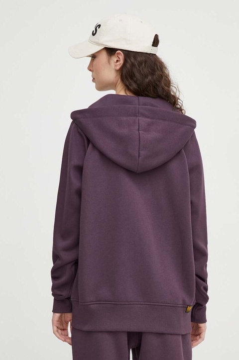 G-Star bluza damska kolor fioletowy z kapturem gładka - zdjęcie produktu nr 2