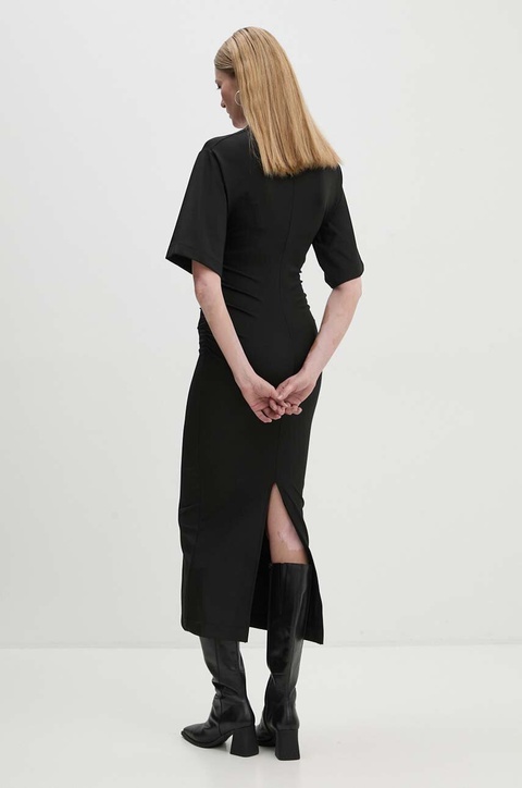 Day Birger et Mikkelsen sukienka Margaret - Modern Interlock kolor czarny maxi dopasowana DAY65243428 - zdjęcie produktu nr 2