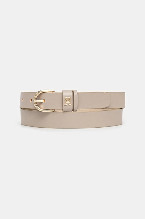 Tommy Hilfiger pasek skórzany damski kolor beżowy AW0AW16836 - zdjęcie produktu nr 1