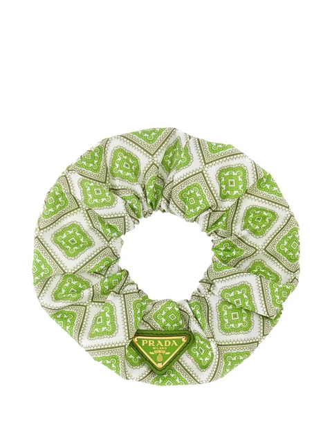 Prada printed twill scrunchie - Green - zdjęcie produktu nr 2