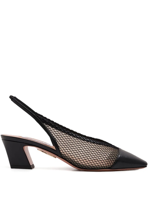 Aquazzura 40mm Margot mesh slingback heeled pumps - BLACK - zdjęcie produktu nr 1
