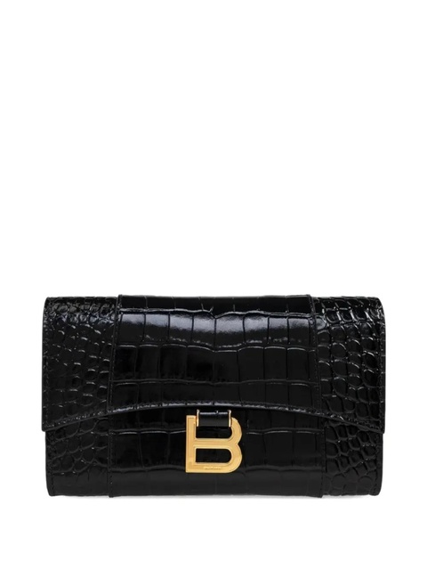 Balenciaga Hourglass crocodile-effect wallet - Black - zdjęcie produktu nr 1
