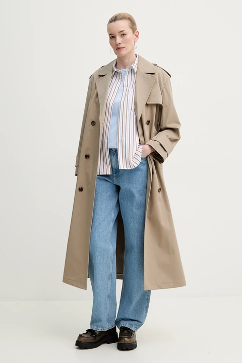A.P.C. koszula bawełniana chemise stephanie damska kolor niebieski relaxed z kołnierzykiem klasycznym COHEI.F12605 - zdjęcie produktu nr 1